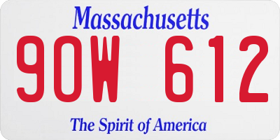 MA license plate 9OW612