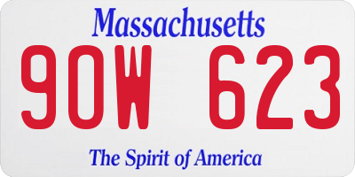 MA license plate 9OW623