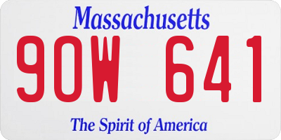 MA license plate 9OW641