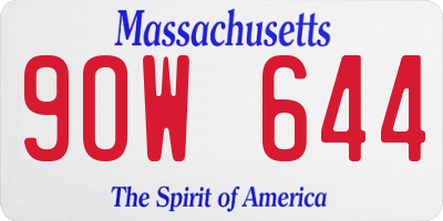 MA license plate 9OW644