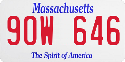MA license plate 9OW646