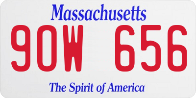 MA license plate 9OW656