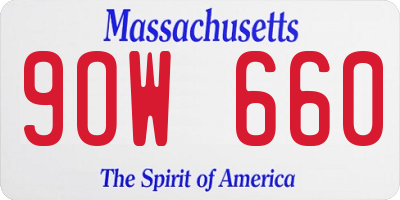 MA license plate 9OW660