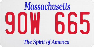 MA license plate 9OW665