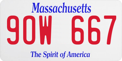 MA license plate 9OW667