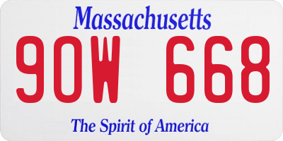 MA license plate 9OW668
