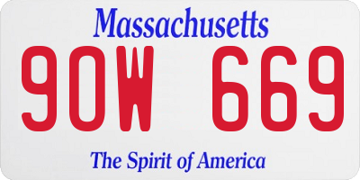 MA license plate 9OW669