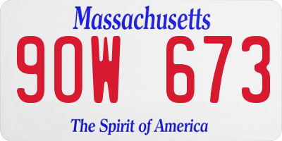 MA license plate 9OW673