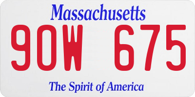 MA license plate 9OW675