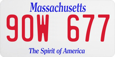 MA license plate 9OW677