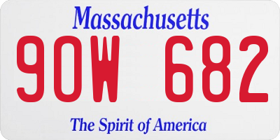 MA license plate 9OW682