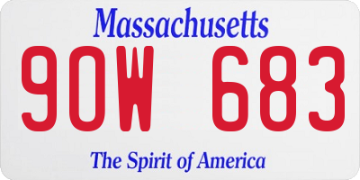 MA license plate 9OW683