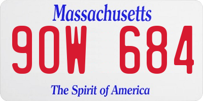 MA license plate 9OW684