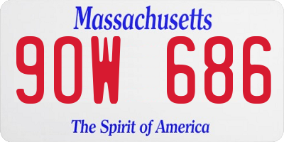 MA license plate 9OW686