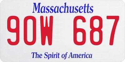 MA license plate 9OW687