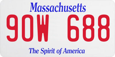 MA license plate 9OW688