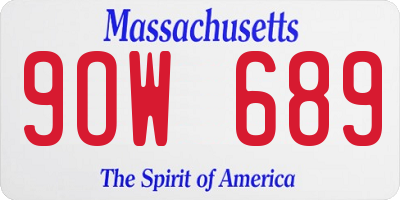 MA license plate 9OW689