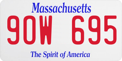 MA license plate 9OW695