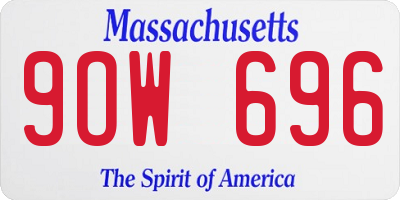 MA license plate 9OW696
