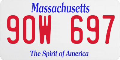 MA license plate 9OW697