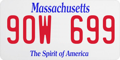 MA license plate 9OW699
