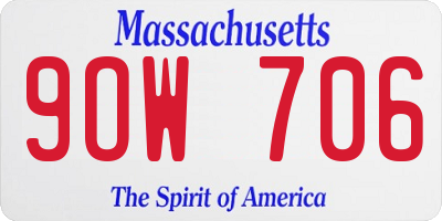 MA license plate 9OW706