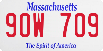 MA license plate 9OW709