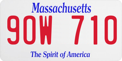 MA license plate 9OW710