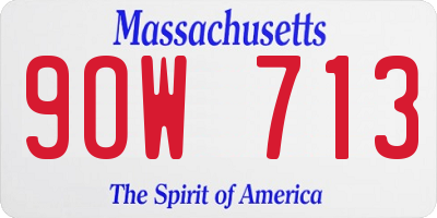 MA license plate 9OW713