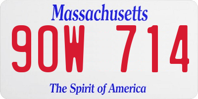 MA license plate 9OW714