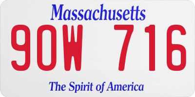 MA license plate 9OW716