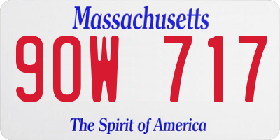 MA license plate 9OW717