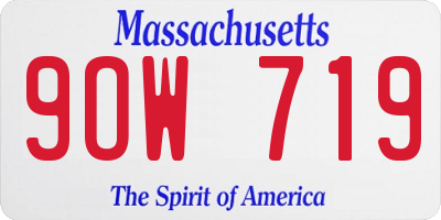 MA license plate 9OW719