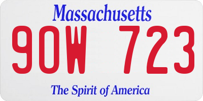 MA license plate 9OW723