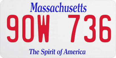 MA license plate 9OW736