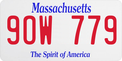 MA license plate 9OW779