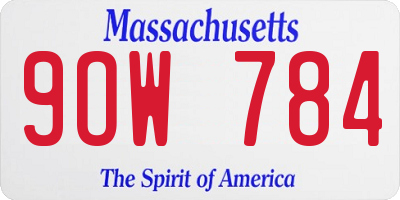 MA license plate 9OW784
