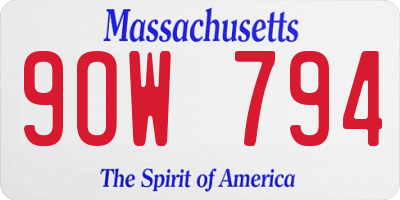 MA license plate 9OW794