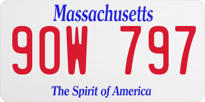 MA license plate 9OW797