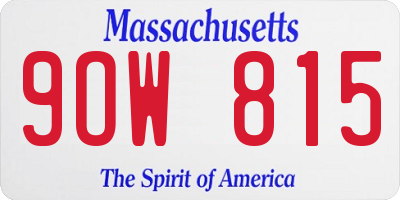 MA license plate 9OW815