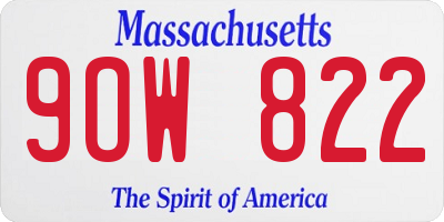 MA license plate 9OW822