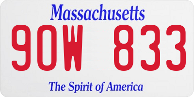 MA license plate 9OW833