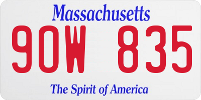 MA license plate 9OW835