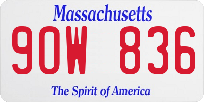 MA license plate 9OW836