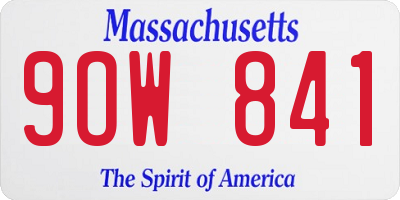 MA license plate 9OW841