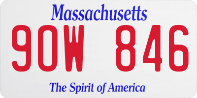 MA license plate 9OW846