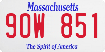 MA license plate 9OW851