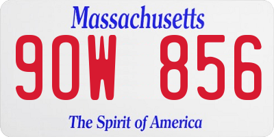 MA license plate 9OW856