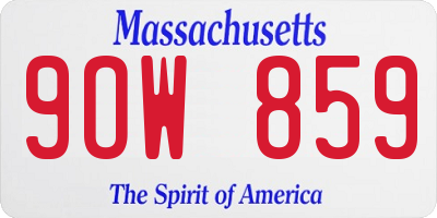 MA license plate 9OW859
