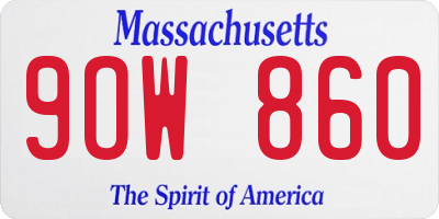 MA license plate 9OW860